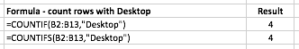 Excel COUNTIFS function with only one criteria