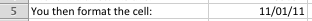 Excel showing a number formatted as a date