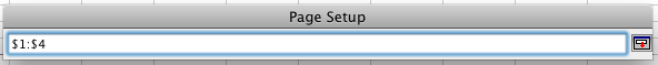 Excel 2011 Page Setup dialog minimised to allow selection row selection for print titles