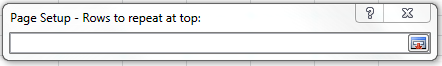 Selection box for rows to repeat at the top of an Excel printout