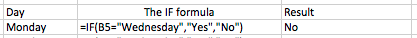 Worked example of the IF statement