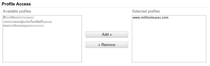 Grant a user access to multiple Google Analytics profiles