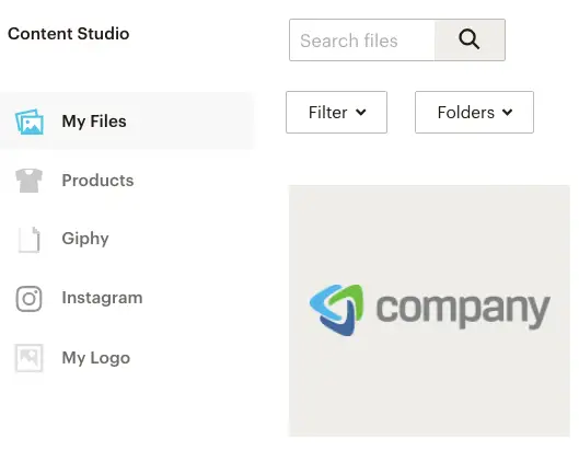 Mailchimp Content Studio with uploaded logo | Learn Mailchimp with Five Minute Lessons
