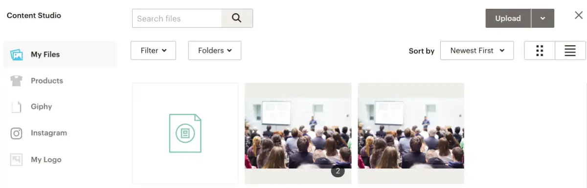 Mailchimp - the main Content Studio page | Learn Mailchimp with Five Minute Lessons