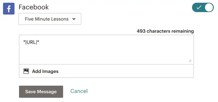 Mailchimp email campaign - post your email campaign to Facebook